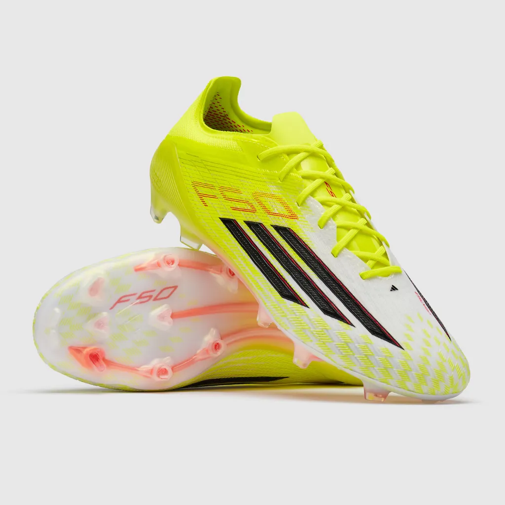Foto geral da adidas F50 Elite FG Born For Goals apresentando o conjunto completo de tecnologias